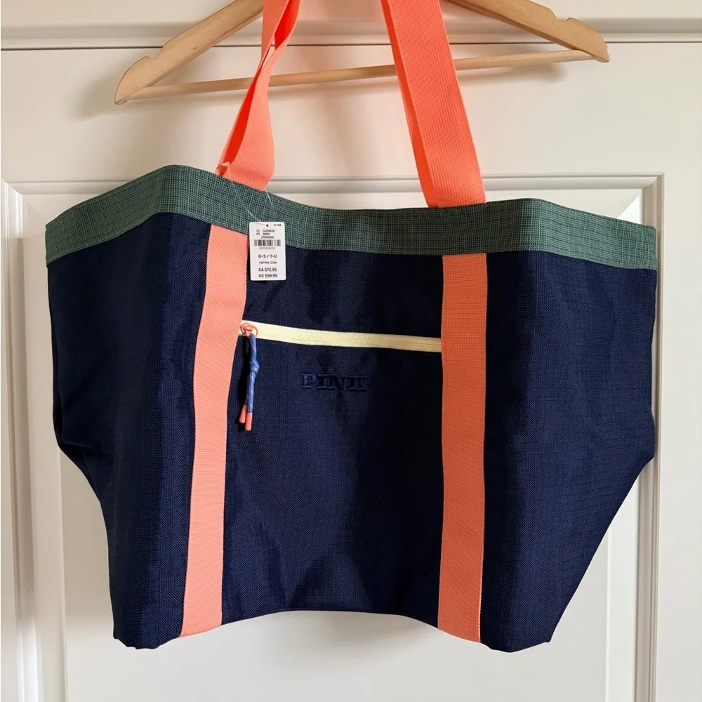 PINK Victoria's Secret Navy and Coral Tote
